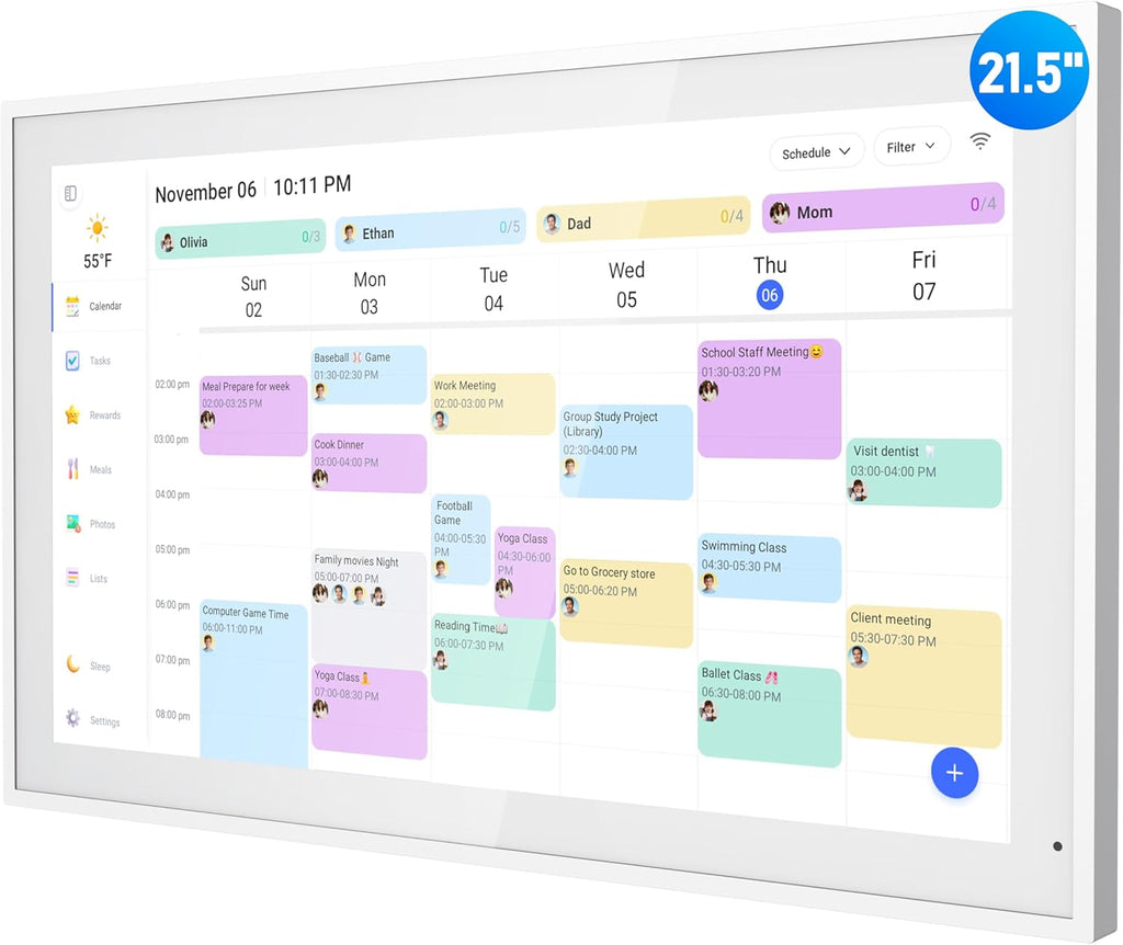 Digital Calendar, 21.5 Inch Electronic Calendar