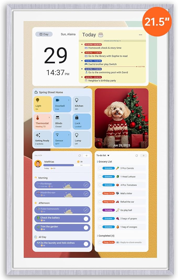 ApoloSign 21.5" Digital Calendar: Dual Mode Calendars with Google Play & Multi-calendar Sync