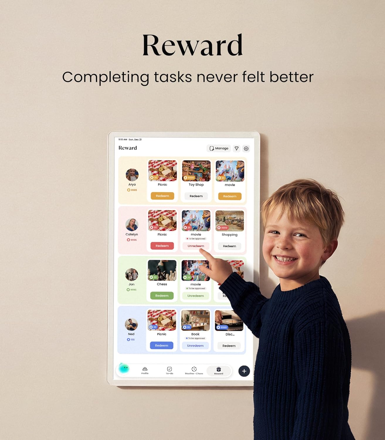 Calendar Plus 2: 32" Smart Digital Calendar Wall Touch Screen & No Subscription Family Dashboard