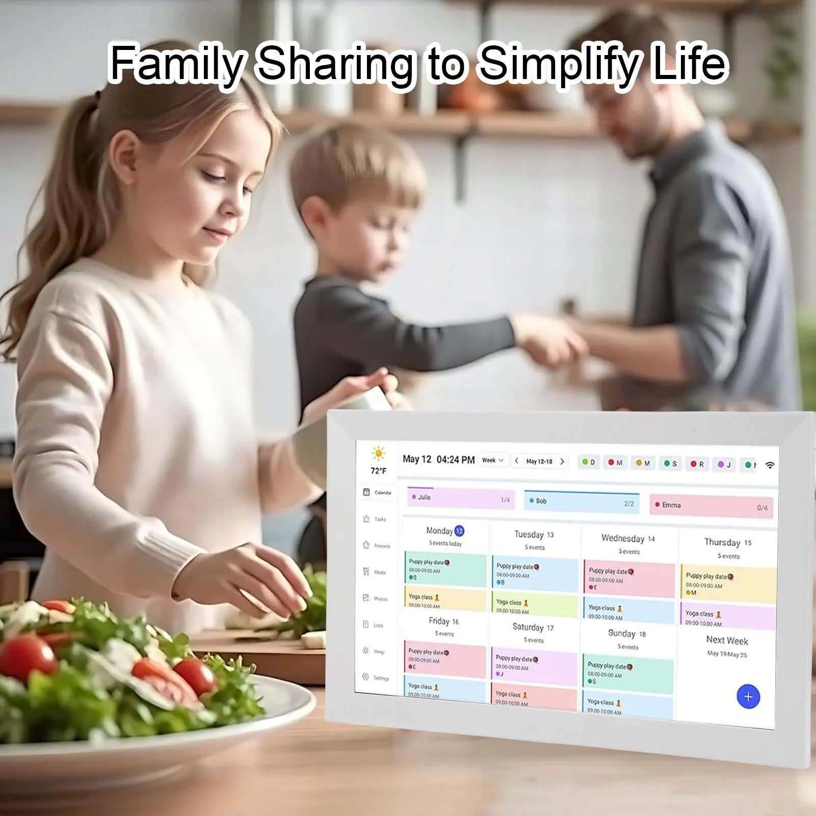 15.6 Inch Touchscreen WiFi Smart Digital Calendar Interactive Display Digital Picture Frame Calendar Planner with APP for Family
