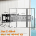 Full Motion TV Wall Mount With Dual Articulating Arm For Most 32-70 Inch Tvs Swivel Tilt Support Up To VESA 600X400mm