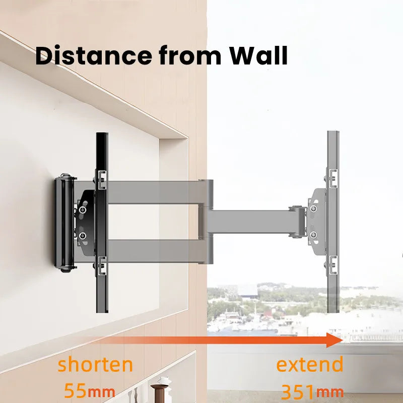 Full Motion TV Wall Mount With Dual Articulating Arm For Most 32-70 Inch Tvs Swivel Tilt Support Up To VESA 600X400mm