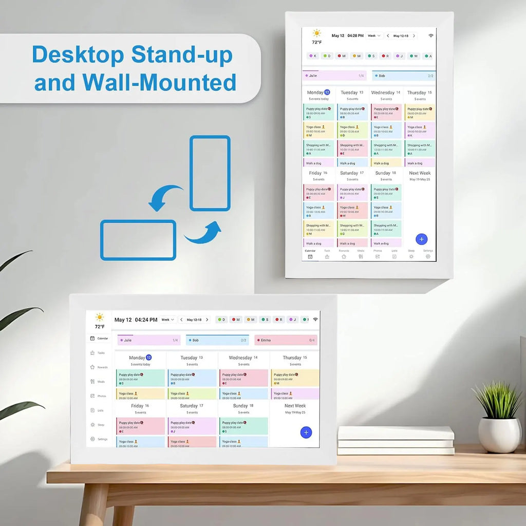 WiFi Smart Digital Calendar 15.6 Inch 1080P HD Touchscreen App Control Interactive Electronic Calendar DIY Planner Picture Frame