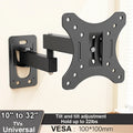 Swivel Tilt Rotation TV Wall Mount Full Motion Articulating Bracket for Most 10-32 Inch Flat Curved TVs Home Office Use