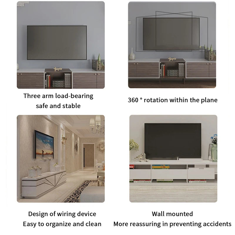 Full Motion TV Monitor Wall Mount Bracket Articulating Arms Swivel Tilt Extension Rotation For Most 10-32 Inch Flat Curved TVs