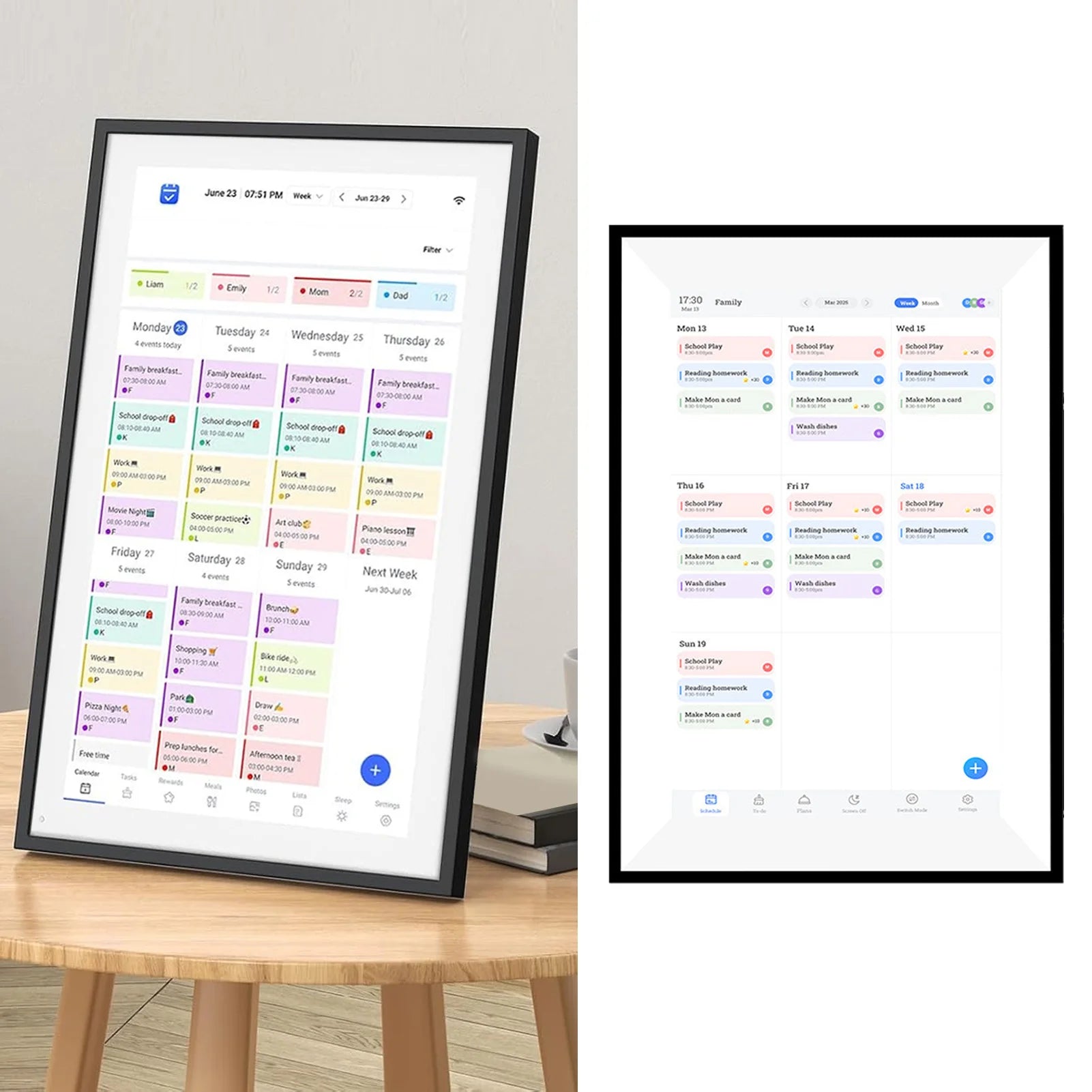 10.1in HD Touchscreen Family Planner Calendar Smart Digital Calendar Electronic Calendar with Chore Chart Meal Plan