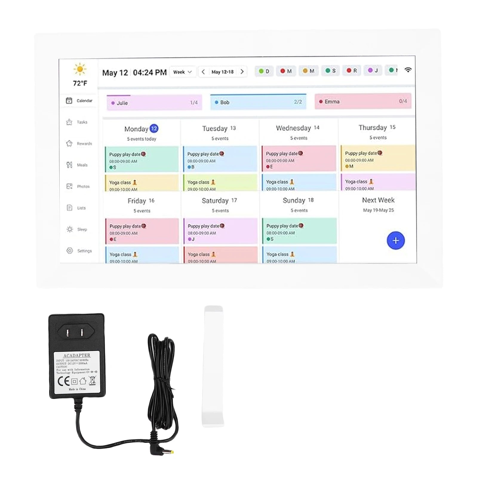 WiFi Smart Digital Calendar 15.6 Inch 1080P HD Touchscreen App Control Interactive Electronic Calendar DIY Planner Picture Frame