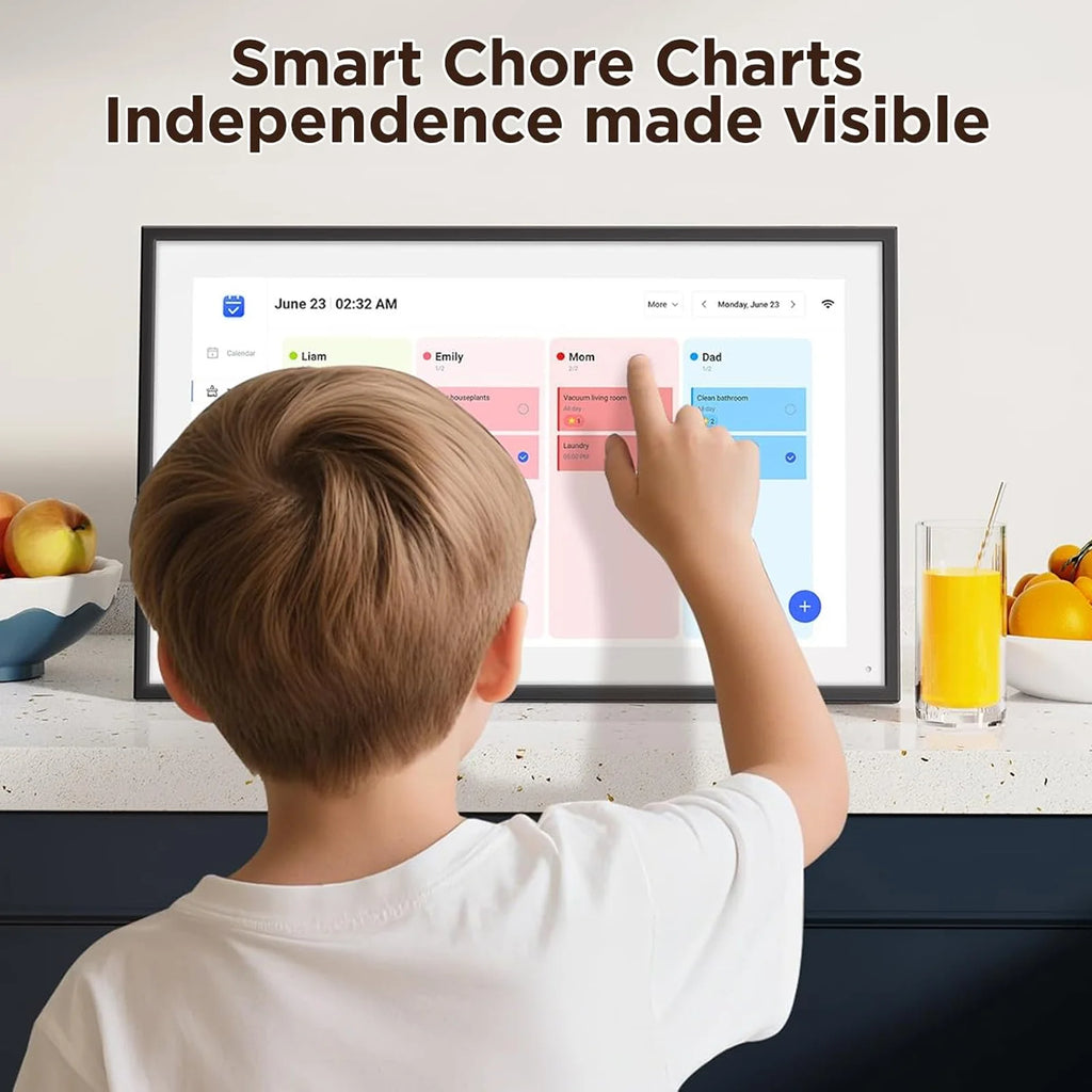 10.1in HD Touchscreen Family Planner Calendar Smart Digital Calendar Electronic Calendar with Chore Chart Meal Plan