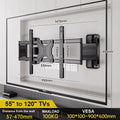 Full Motion TV Wall Mount for Most 55-120 inch TV Swivel and Tilt Mount with Dual Articulating Arms Up to 154lbs VESA 600x900mm