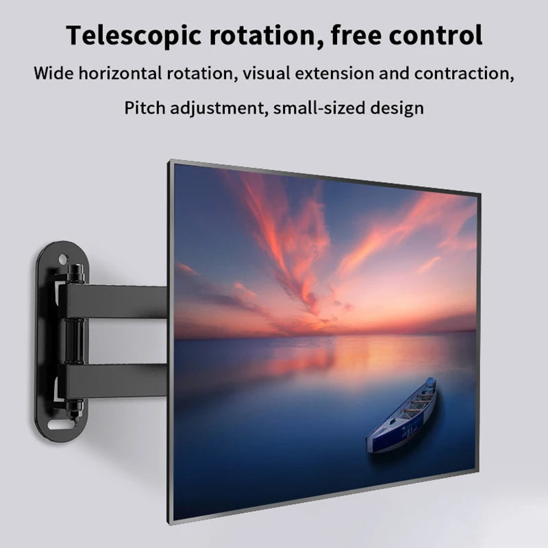 Full Motion TV Monitor Wall Mount Bracket Articulating Arms Swivel Tilt Extension Rotation For Most 10-32 Inch Flat Curved TVs